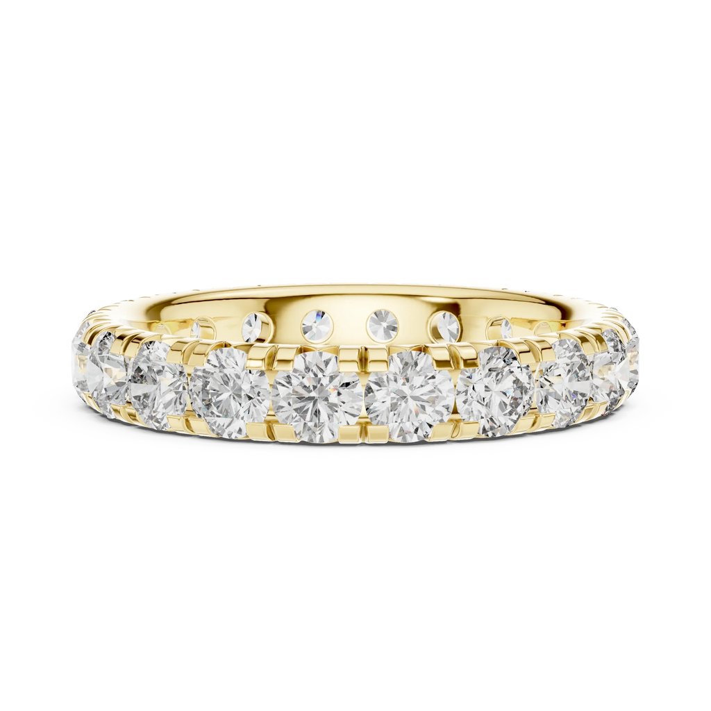 14K Gold Round VVS Lab Diamond Eternity wedding Band
