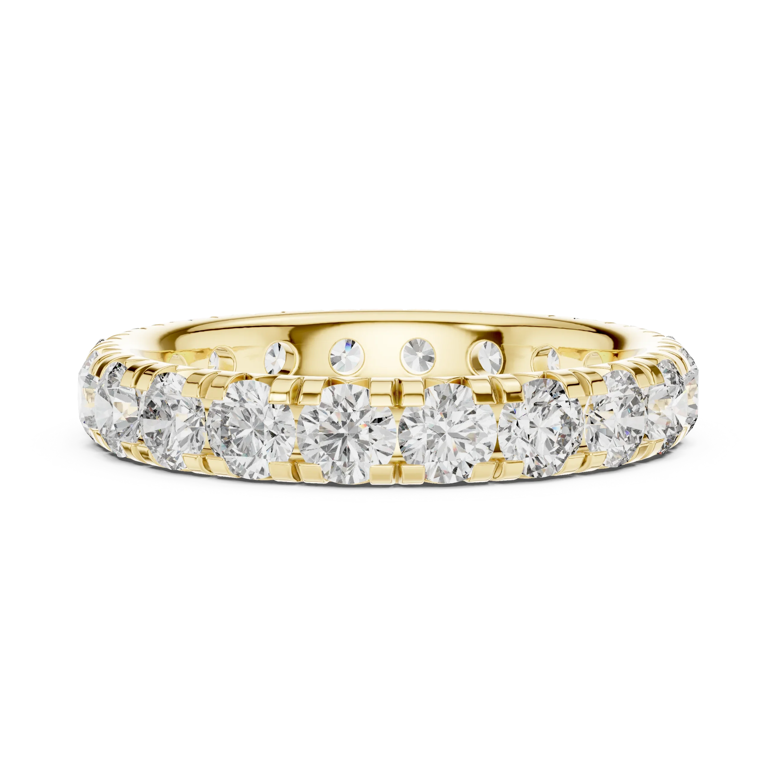 14K Gold Round VVS Lab Diamond Eternity wedding Band