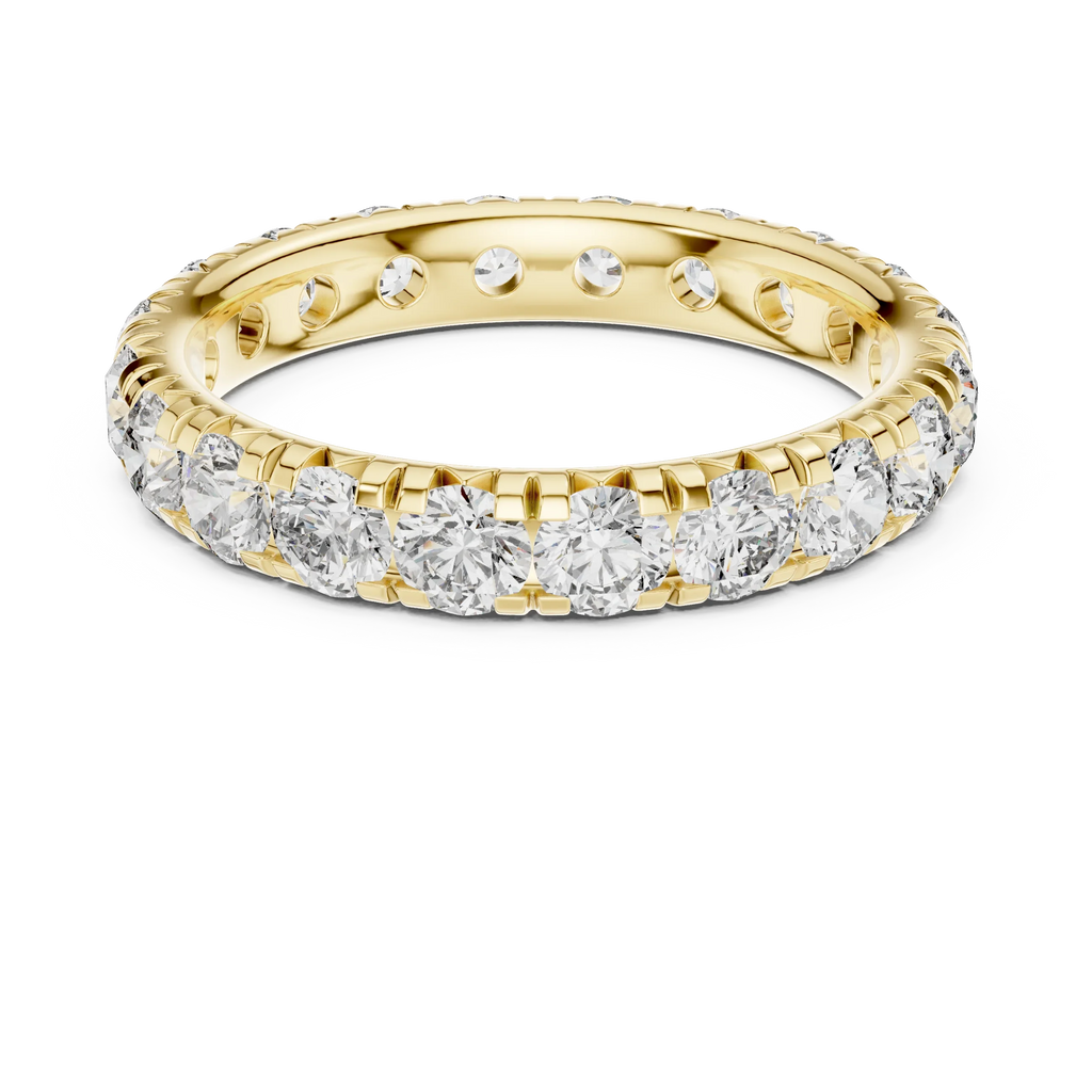 14K Gold Round VVS Lab Diamond Eternity wedding Band