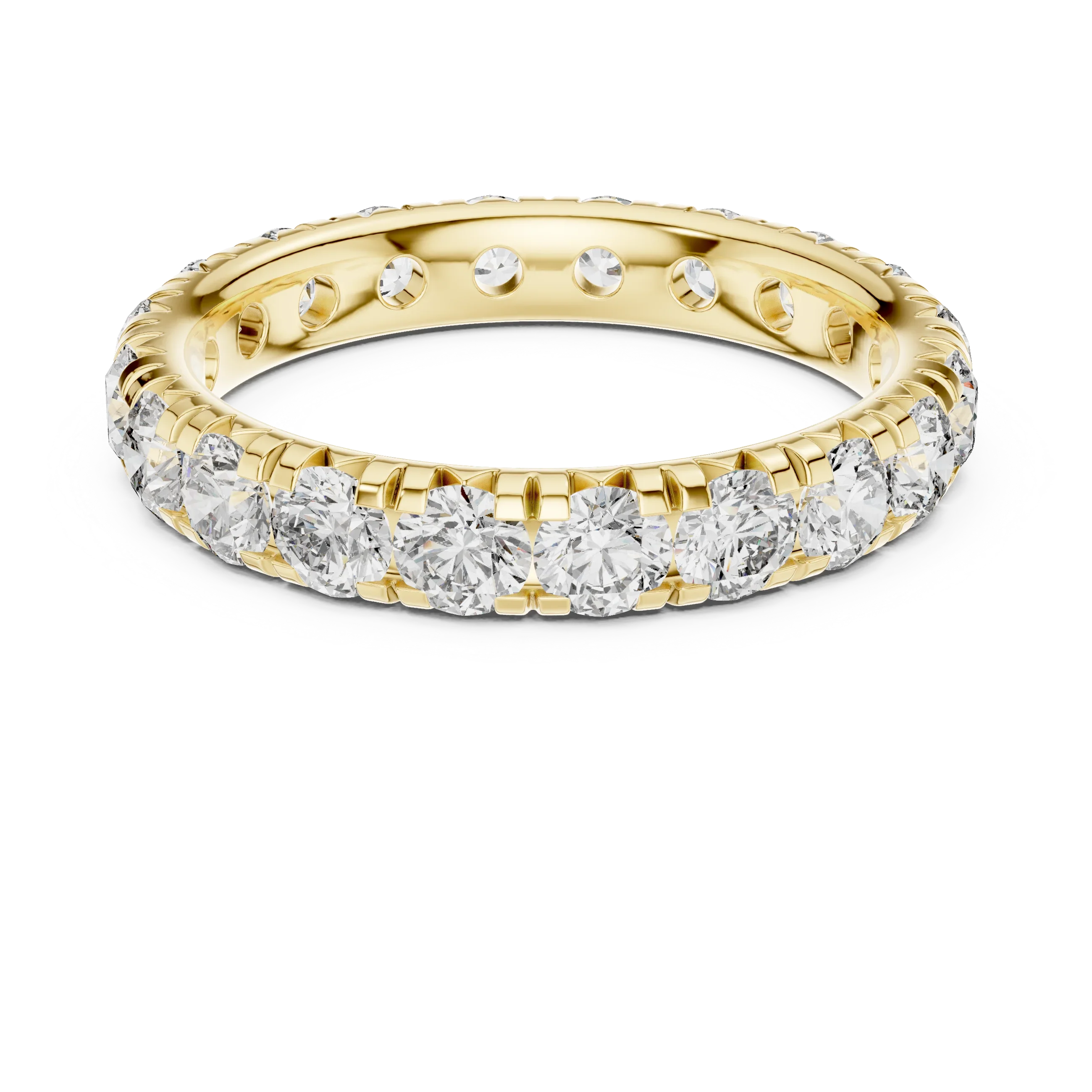14K Gold Round VVS Lab Diamond Eternity wedding Band