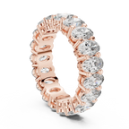 Shared Prong Oval Moissanite Eternity Band 6.08 CTW
