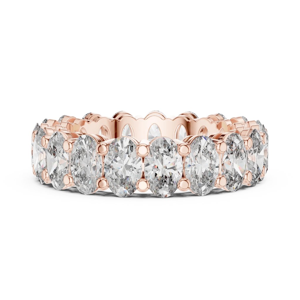 Shared Prong Oval Moissanite Eternity Band 6.08 CTW