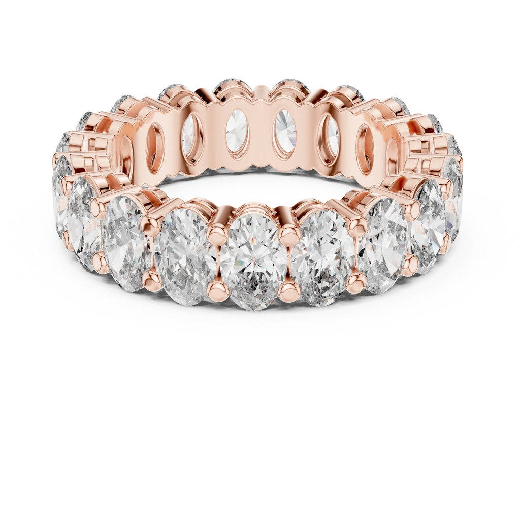 Shared Prong Oval Moissanite Eternity Band 6.08 CTW