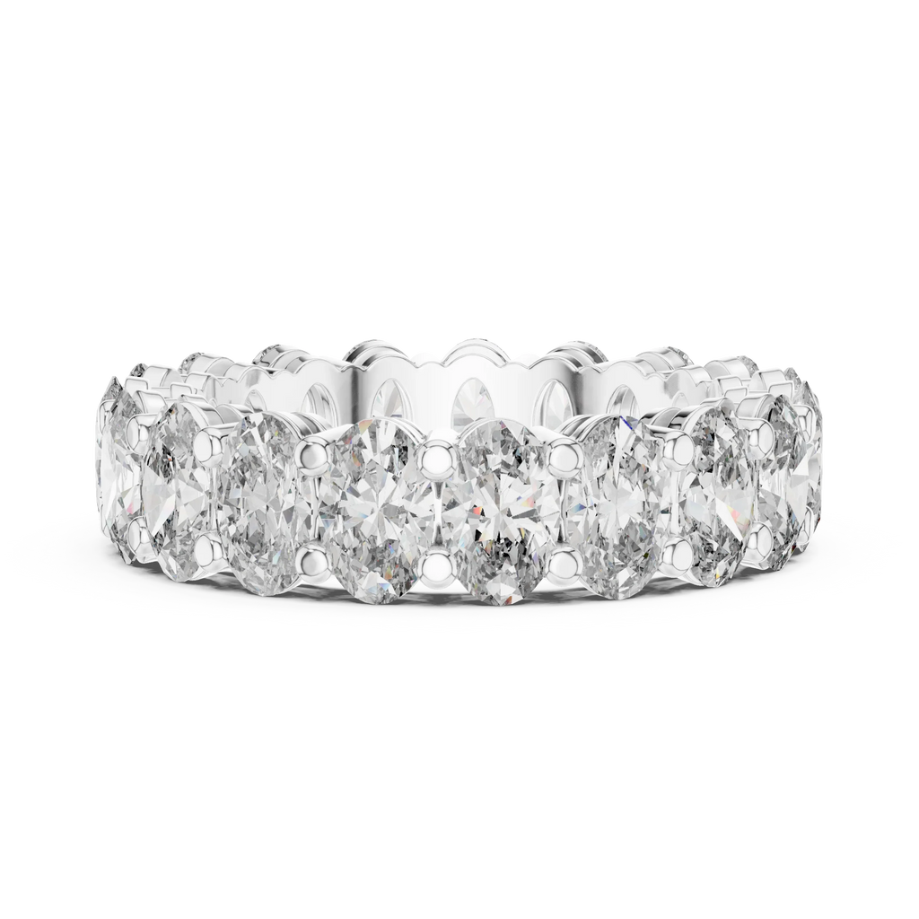 Shared Prong Oval Moissanite Eternity Band 6.08 CTW