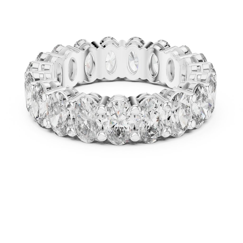 Shared Prong Oval Moissanite Eternity Band 6.08 CTW