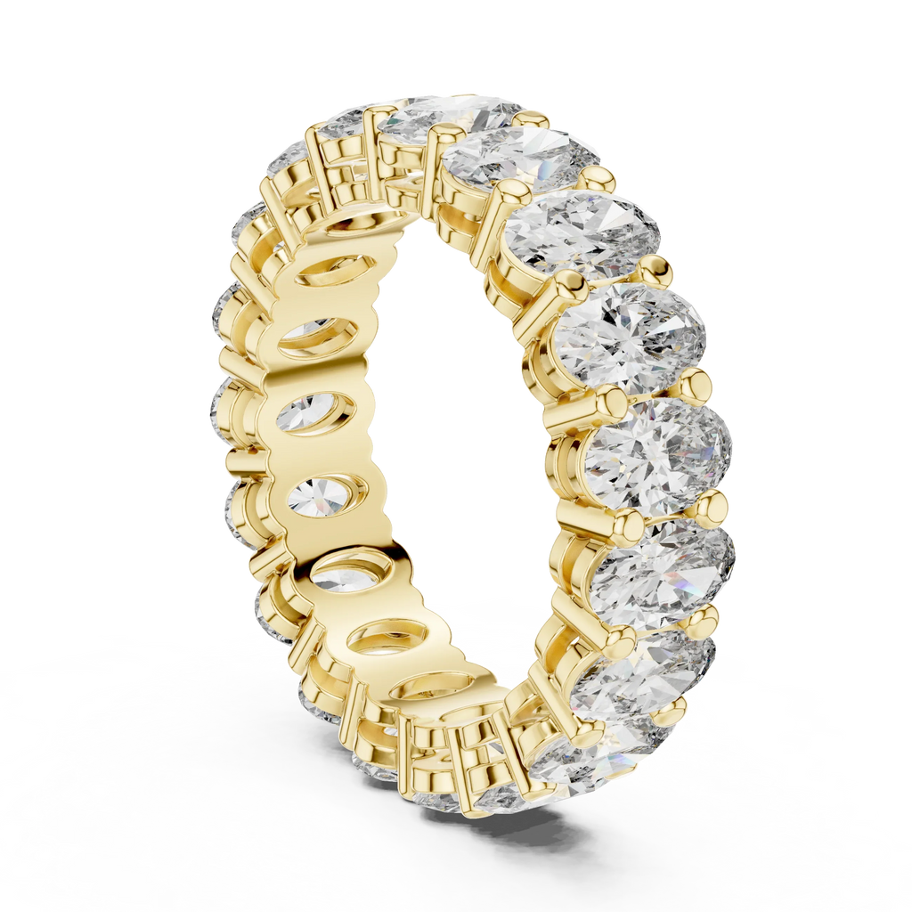 Shared Prong Oval Moissanite Eternity Band 6.08 CTW