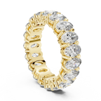 Shared Prong Oval Moissanite Eternity Band 6.08 CTW