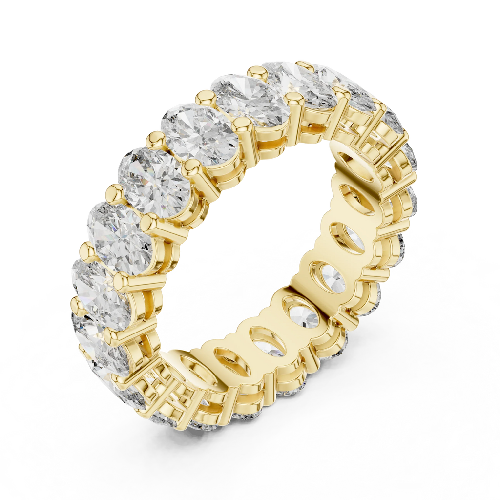 Shared Prong Oval Moissanite Eternity Band 6.08 CTW