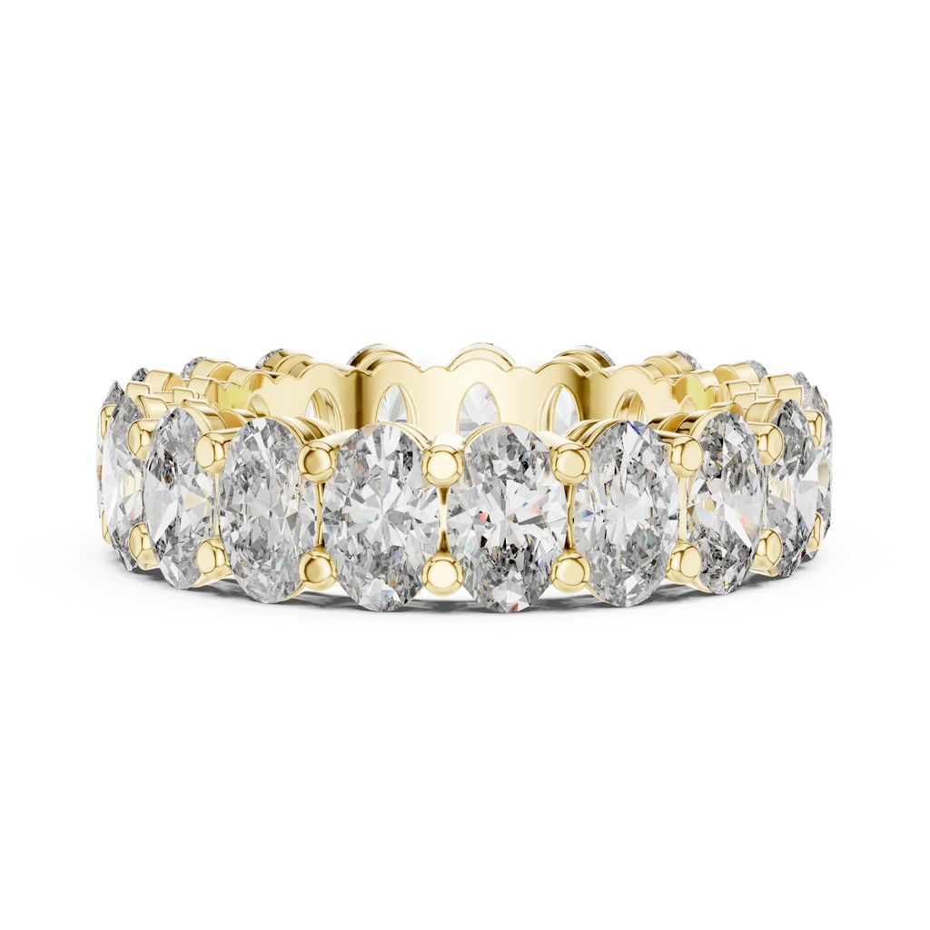 Shared Prong Oval Moissanite Eternity Band 6.08 CTW