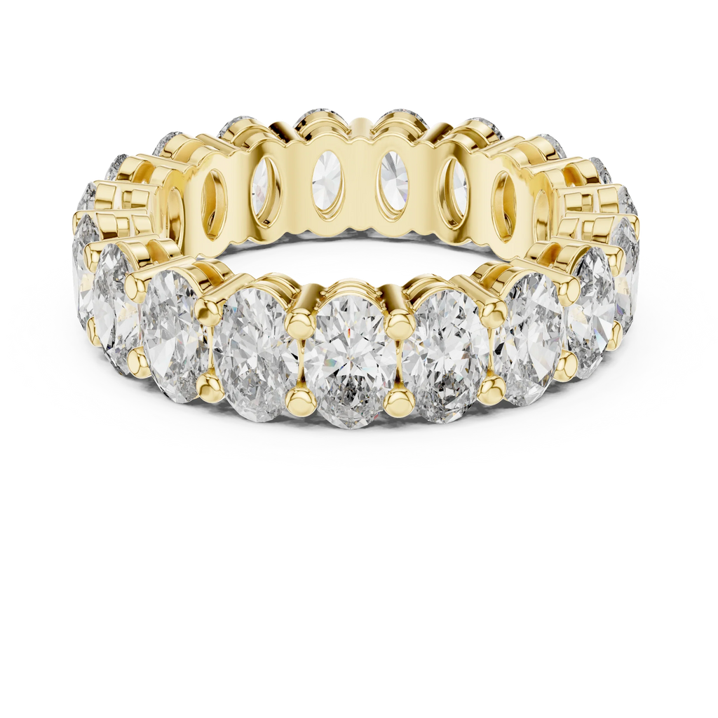 Shared Prong Oval Moissanite Eternity Band 6.08 CTW