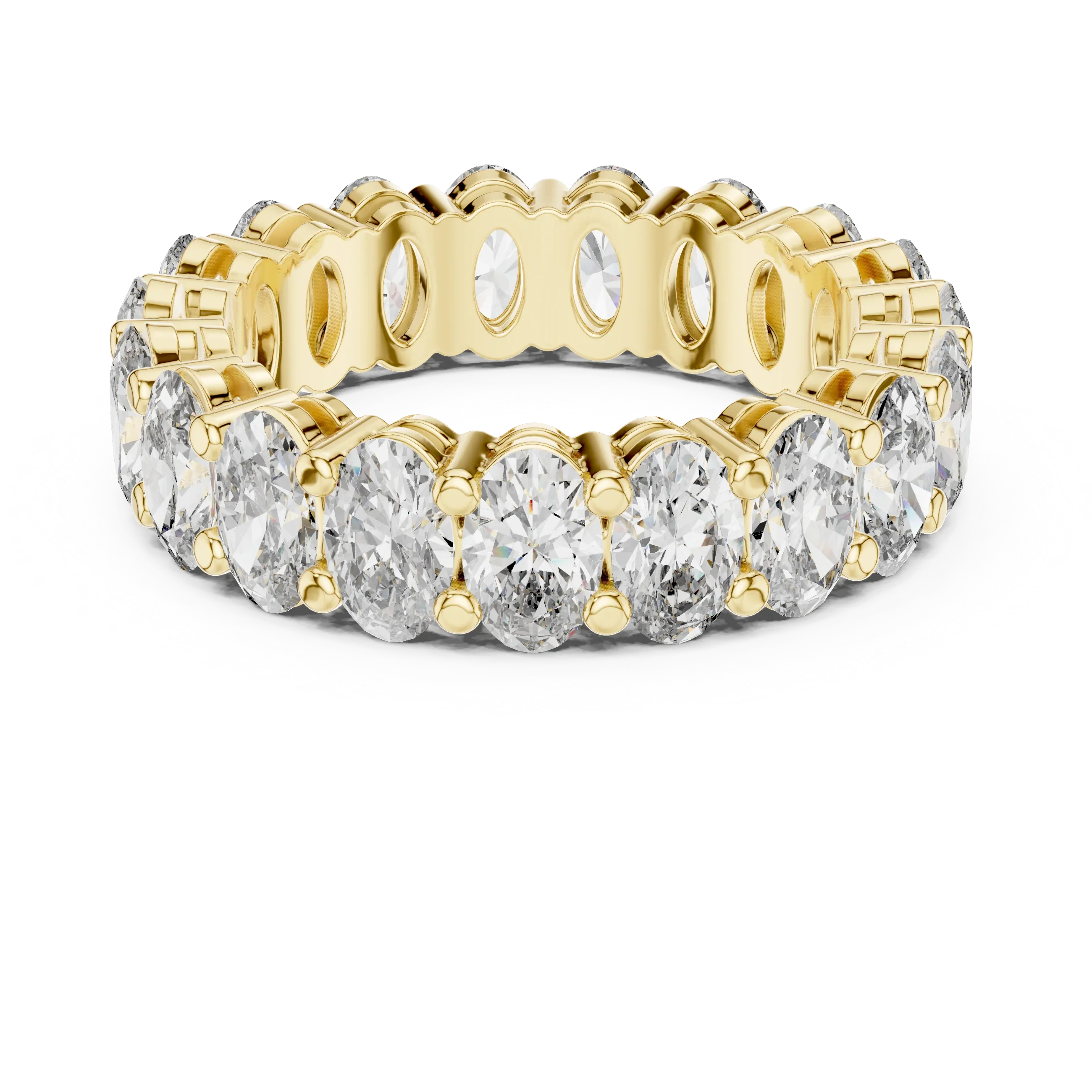 Shared Prong Oval Moissanite Eternity Band 6.08 CTW