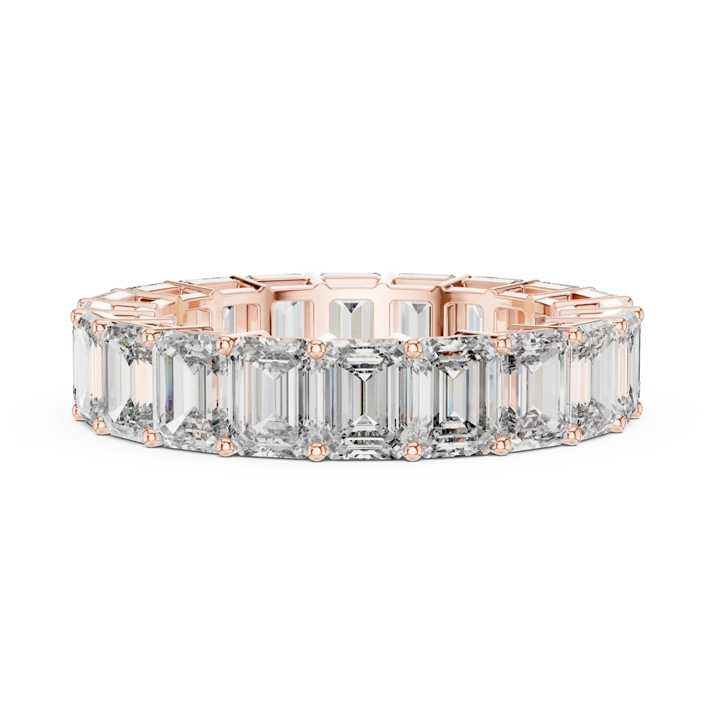 14K Gold Emerald Lab Grown Handcrafted Eternity Band