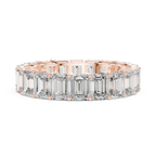 14K Gold Emerald Lab Grown Handcrafted Eternity Band