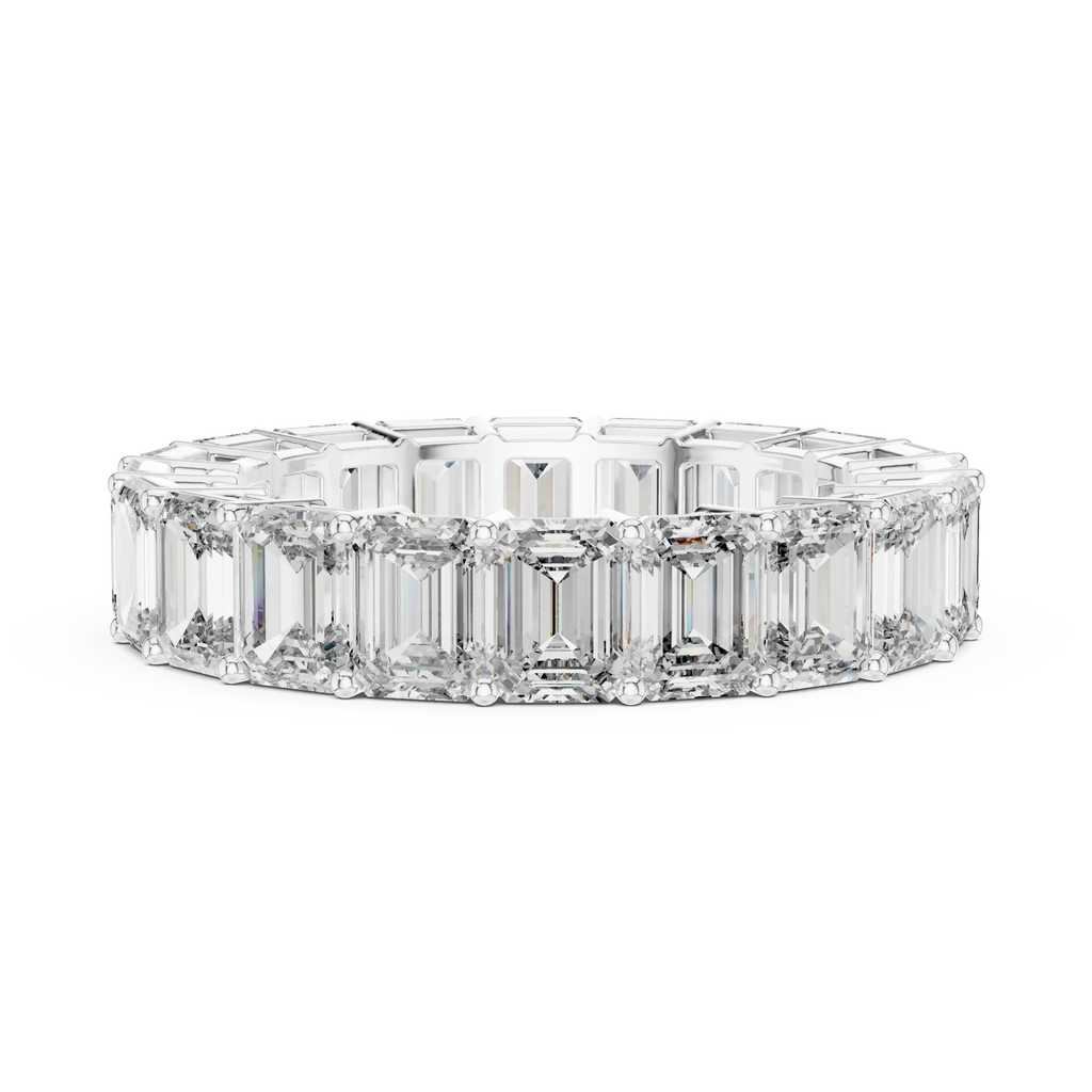 14K Gold Emerald Lab Grown Handcrafted Eternity Band