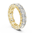 14K Gold Emerald Lab Grown Handcrafted Eternity Band