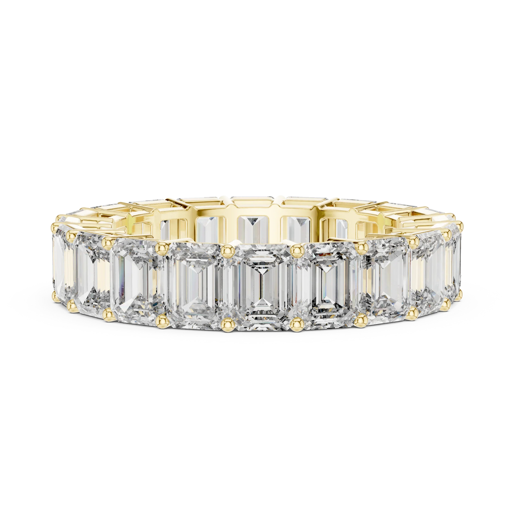 14K Gold Emerald Lab Grown Handcrafted Eternity Band