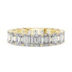 14K Gold Emerald Lab Grown Handcrafted Eternity Band