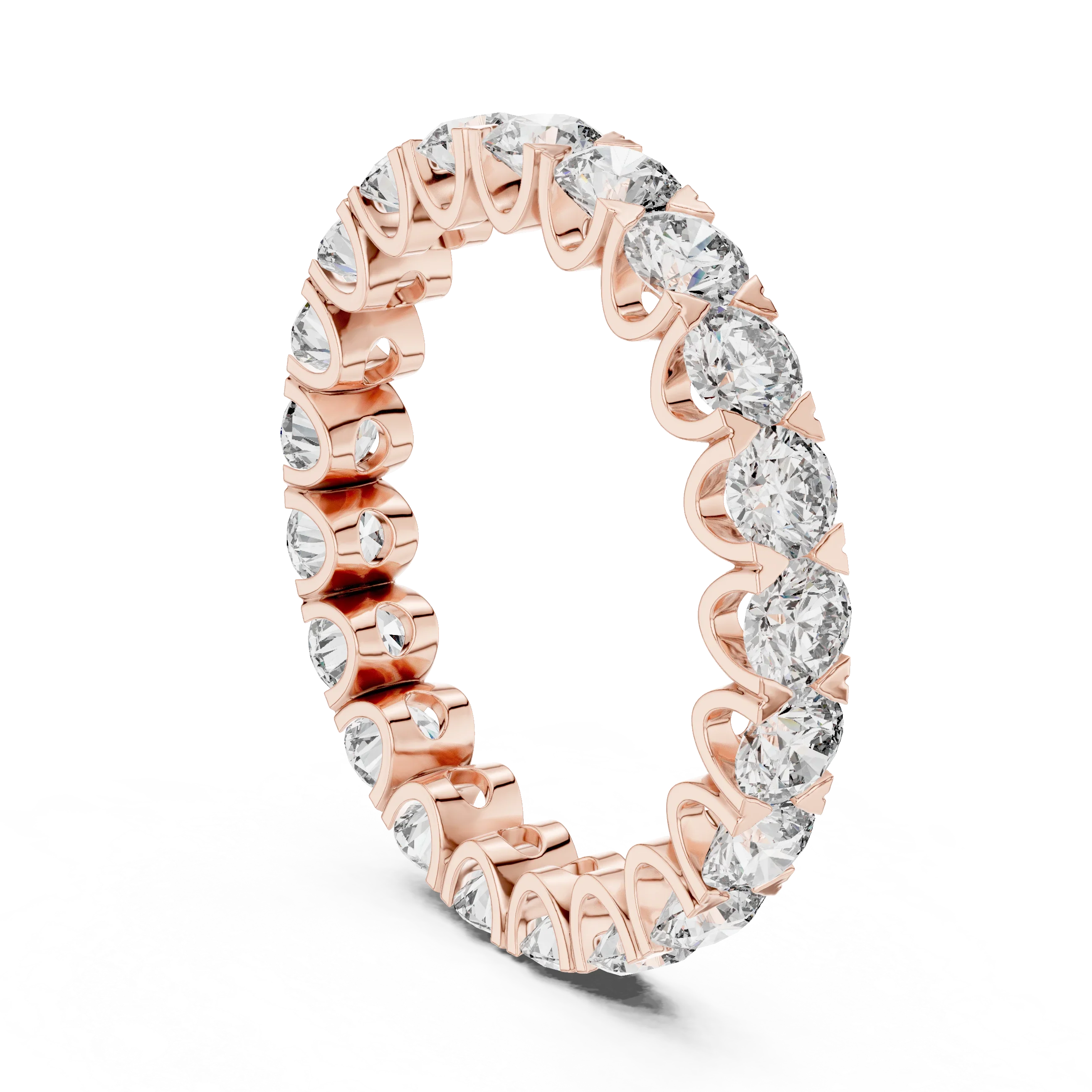 Scalloped Round Moissanite Eternity Band Handcrafted 2.73 CT