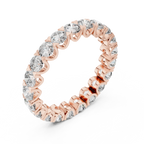 Scalloped Round Moissanite Eternity Band Handcrafted 2.73 CT