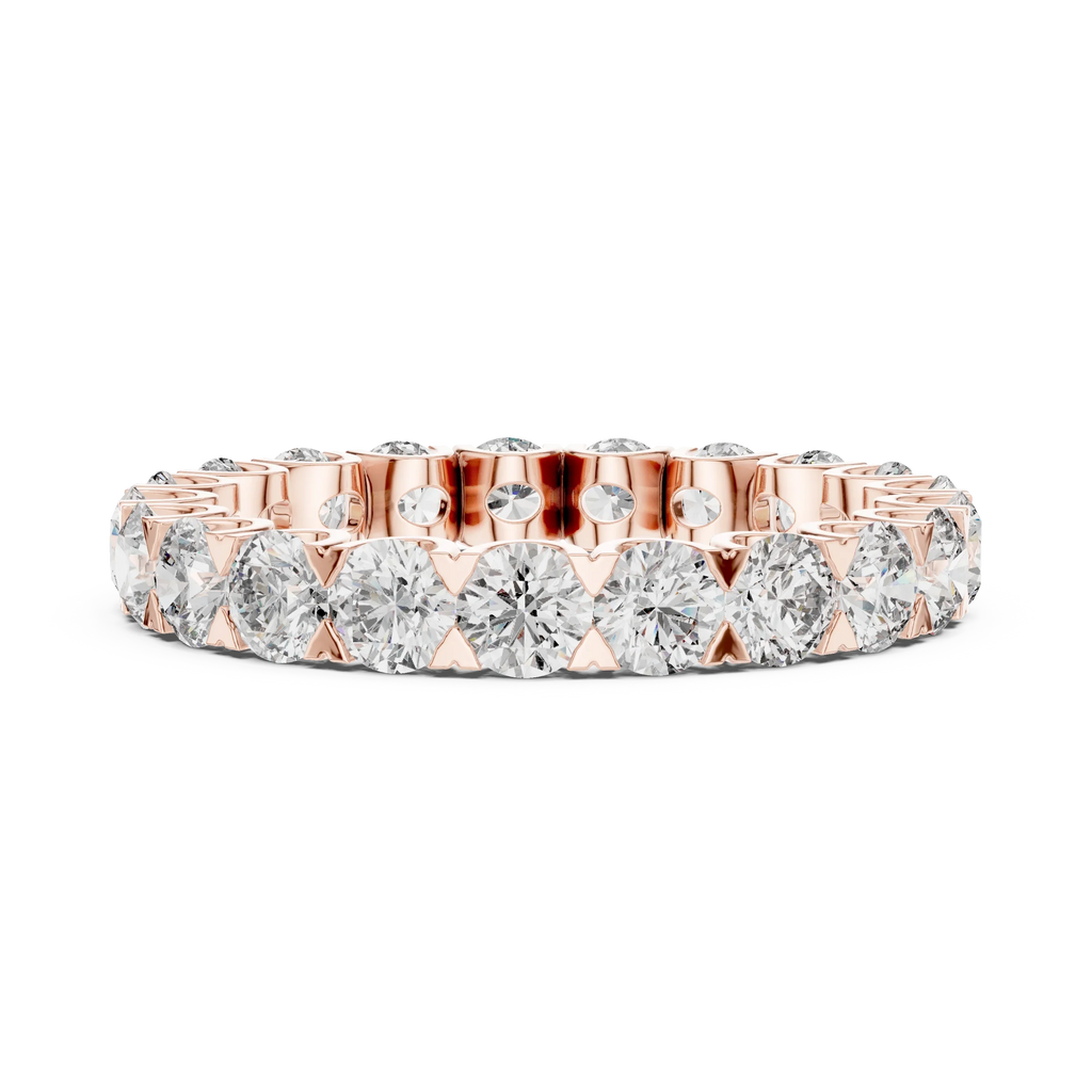 Scalloped Round Moissanite Eternity Band Handcrafted 2.73 CT