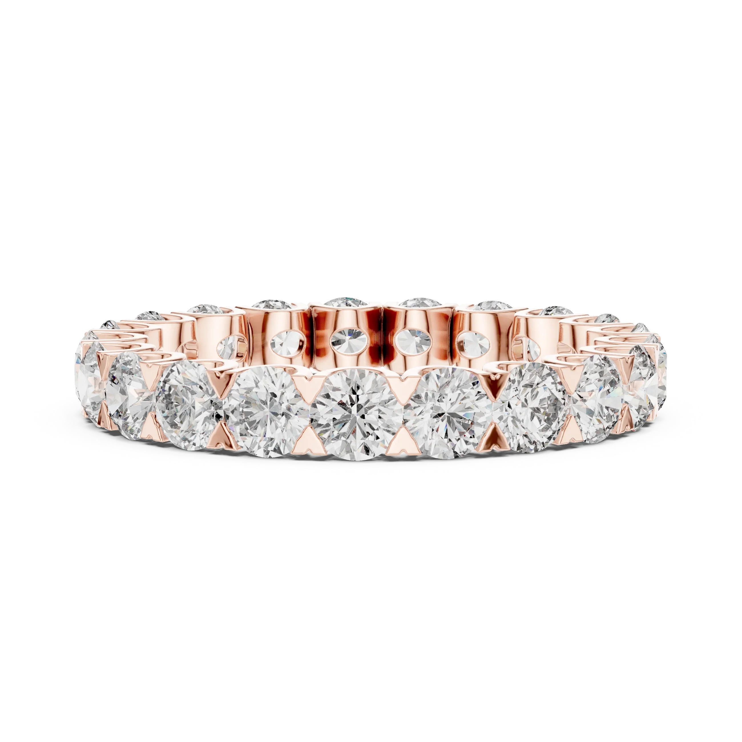 Scalloped Round Moissanite Eternity Band Handcrafted 2.73 CT