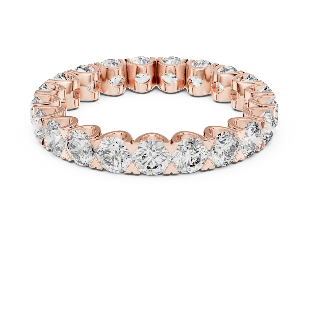 Scalloped Round Moissanite Eternity Band Handcrafted 2.73 CT