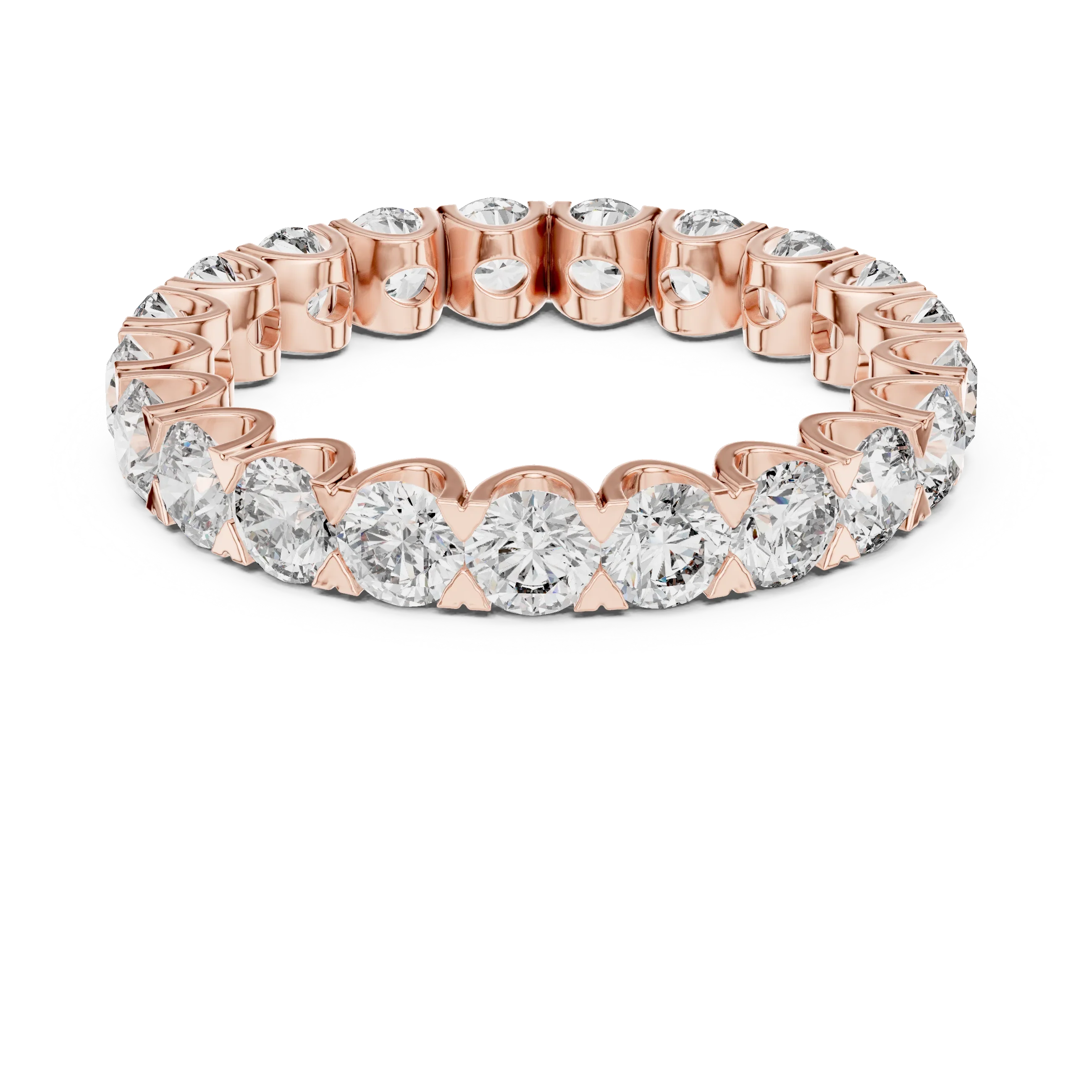 Scalloped Round Moissanite Eternity Band Handcrafted 2.73 CT
