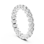 Scalloped Round Moissanite Eternity Band Handcrafted 2.73 CT
