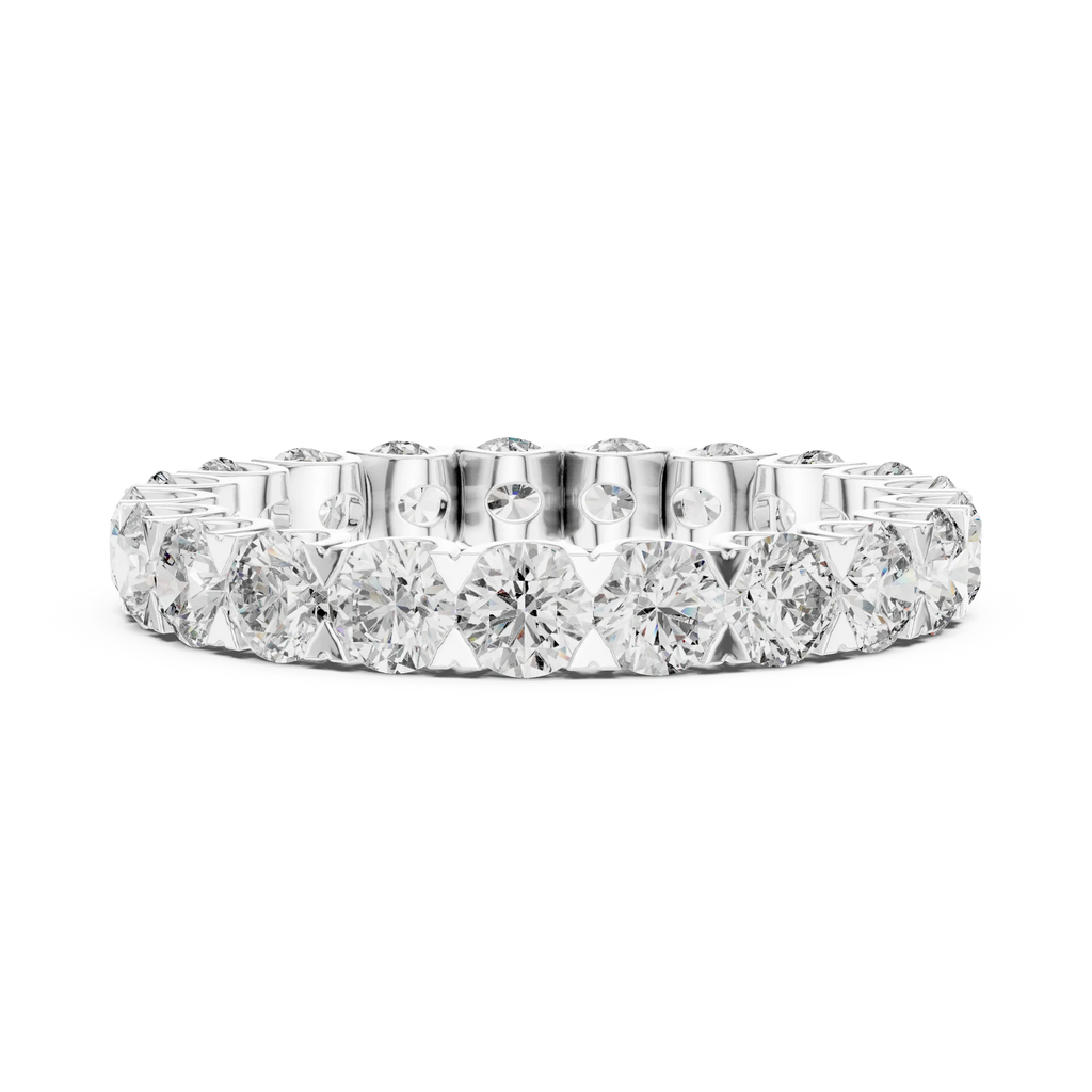 Scalloped Round Moissanite Eternity Band Handcrafted 2.73 CT