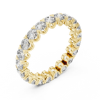 Scalloped Round Moissanite Eternity Band Handcrafted 2.73 CT