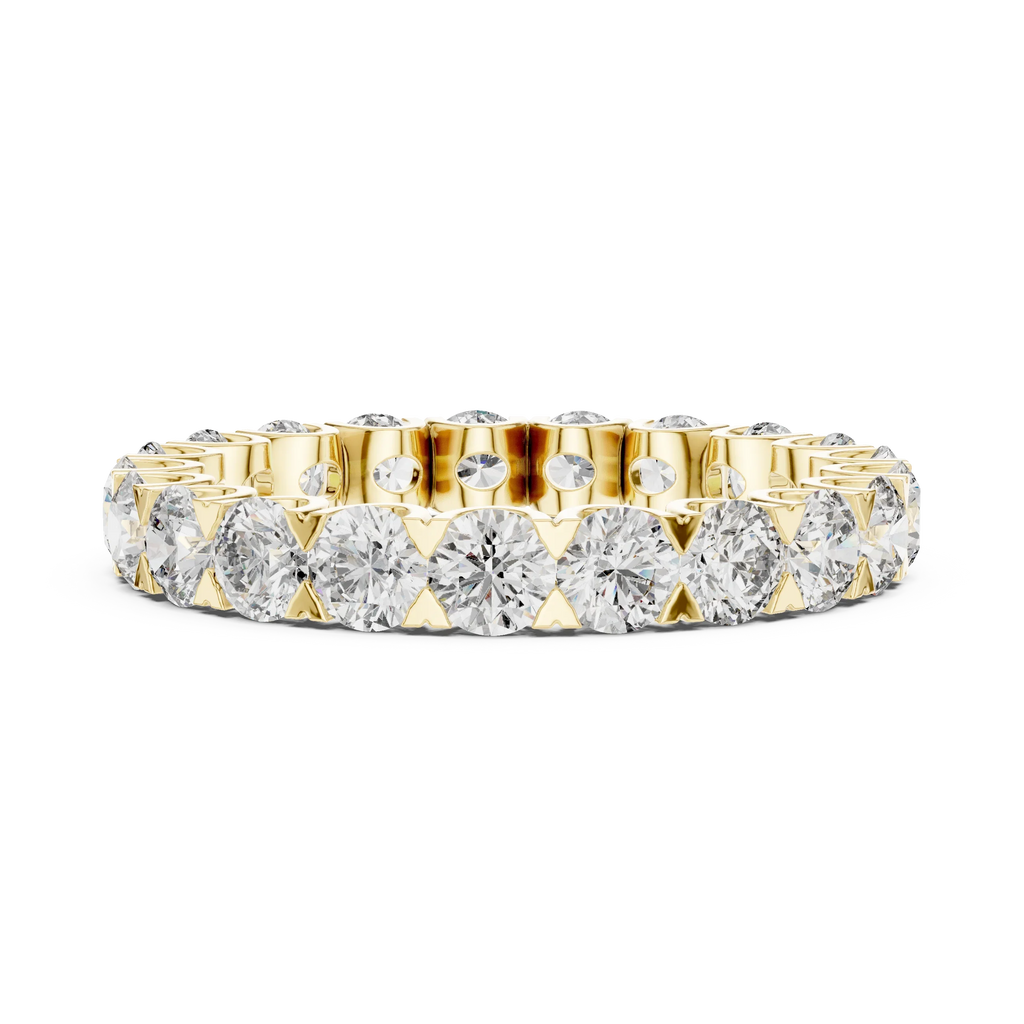 Scalloped Round Moissanite Eternity Band Handcrafted 2.73 CT