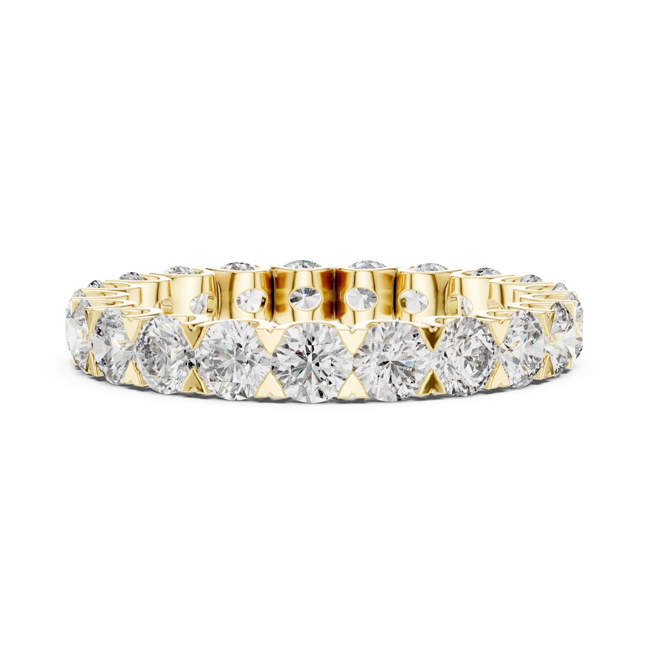 Scalloped Round Moissanite Eternity Band Handcrafted 2.73 CT