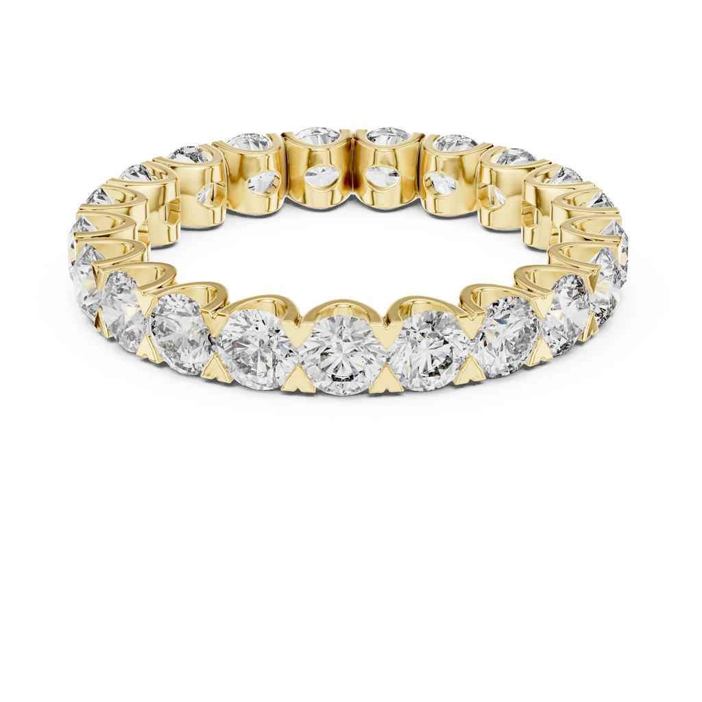 Scalloped Round Moissanite Eternity Band Handcrafted 2.73 CT