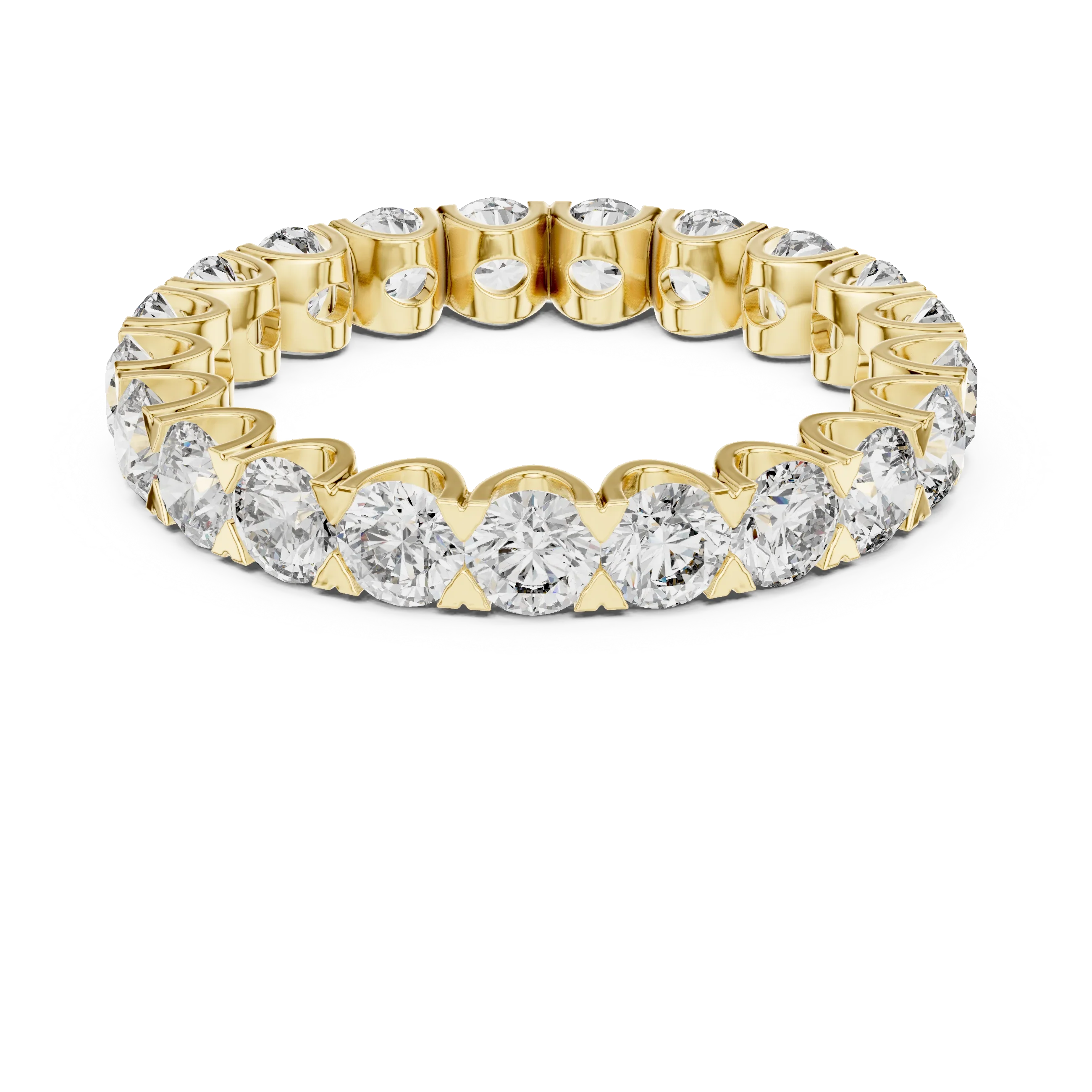 Scalloped Round Moissanite Eternity Band Handcrafted 2.73 CT