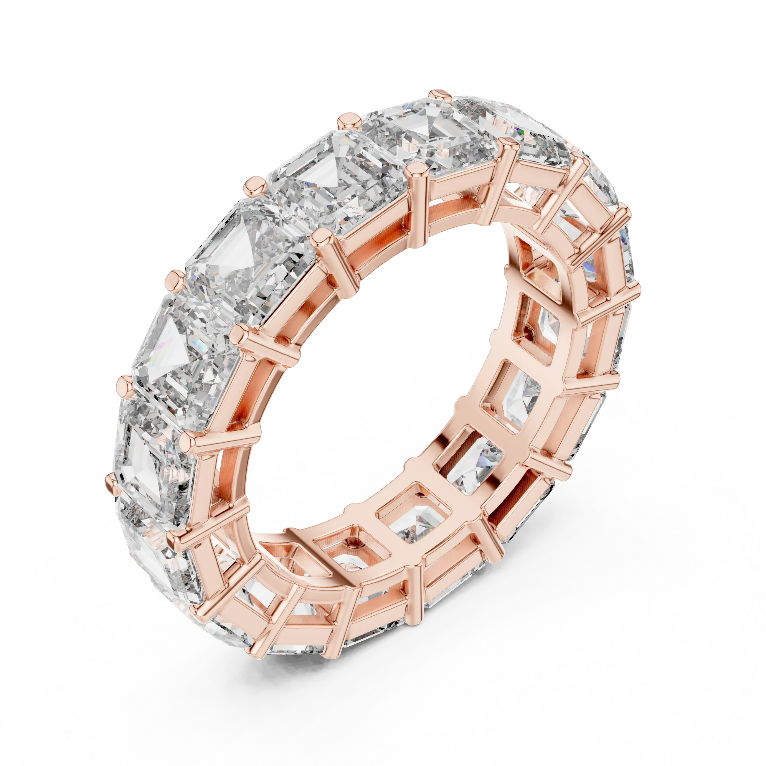 8.00 CTW Radiant Moissanite D Color Eternity Band