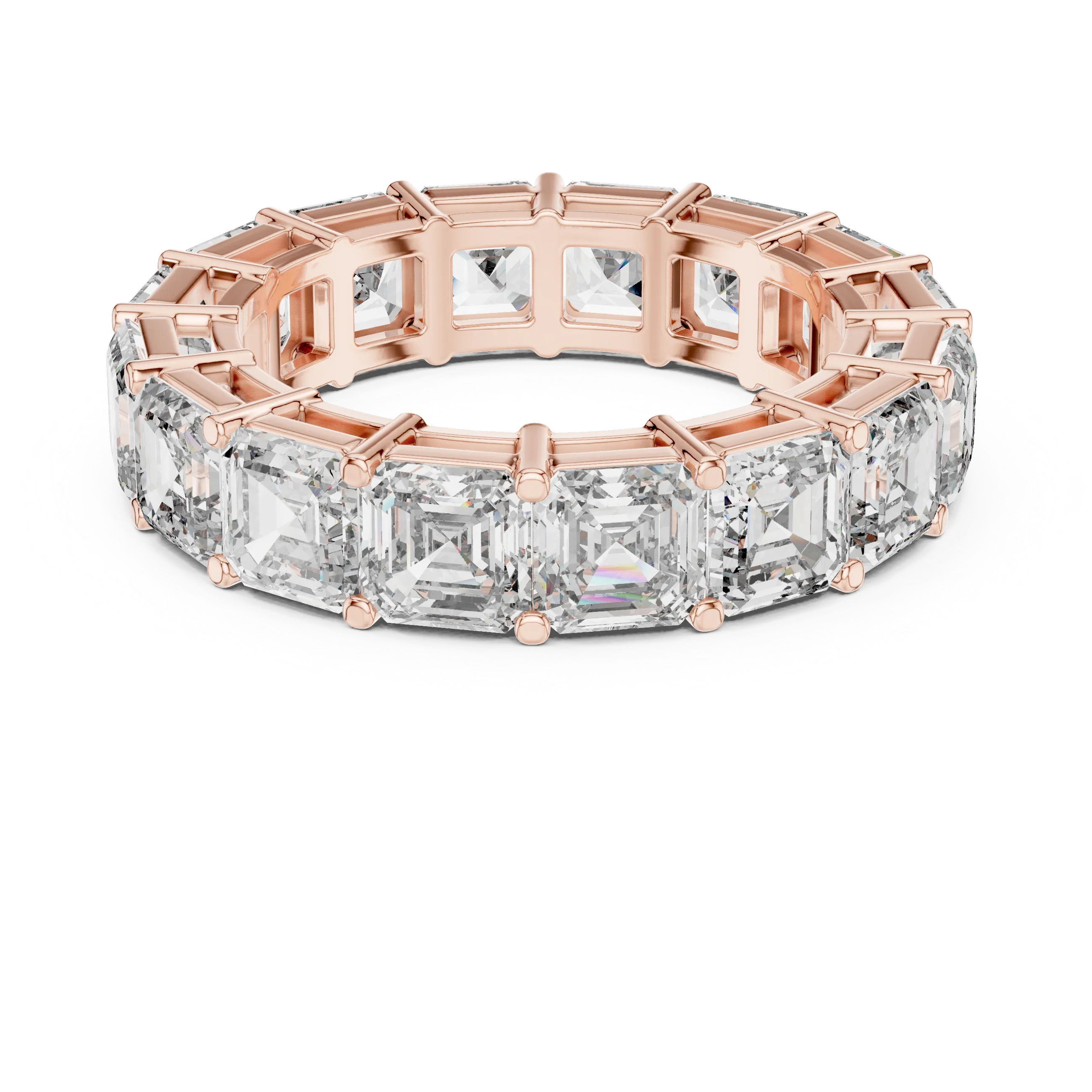 8.00 CTW Radiant Moissanite D Color Eternity Band