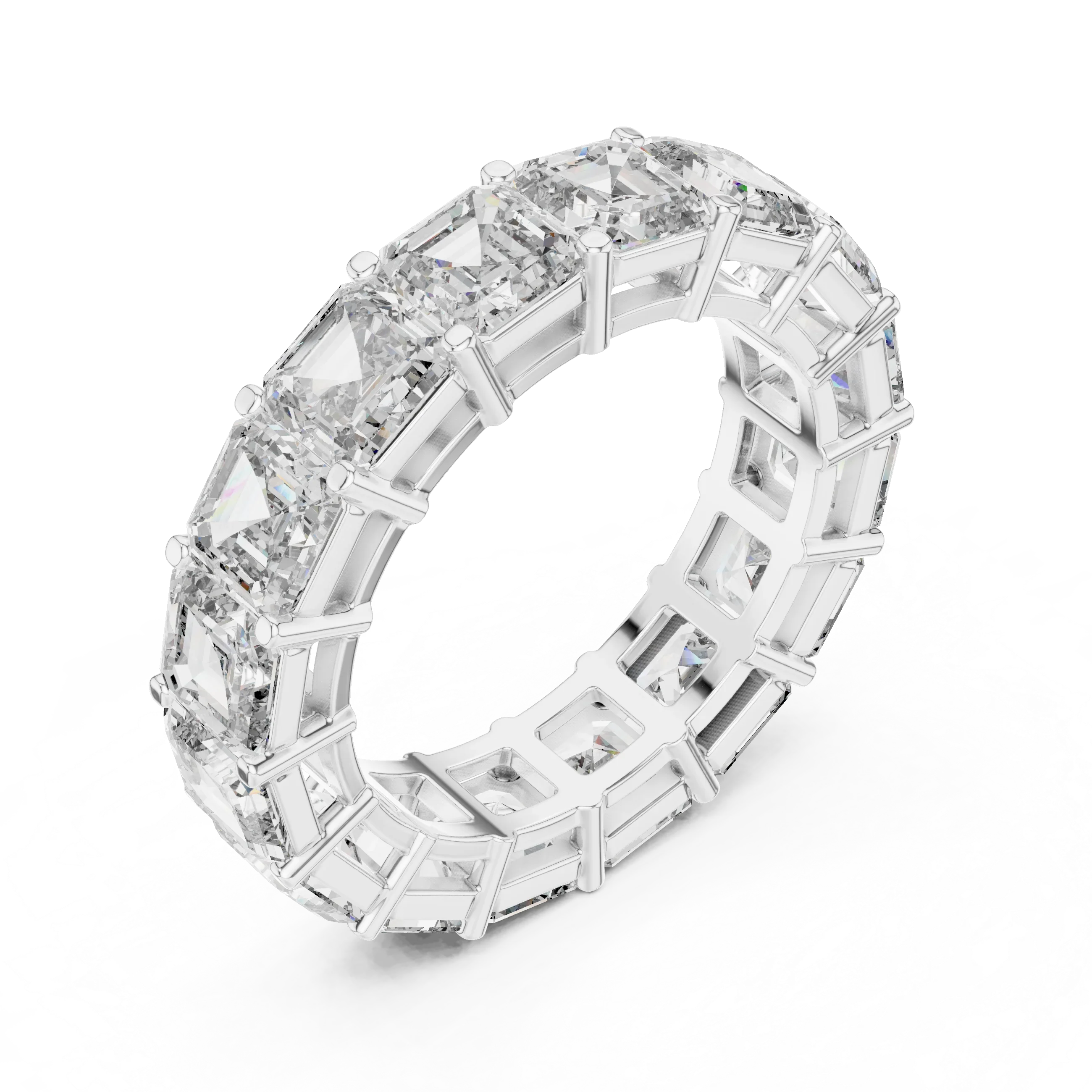 8.00 CTW Radiant Moissanite D Color Eternity Band