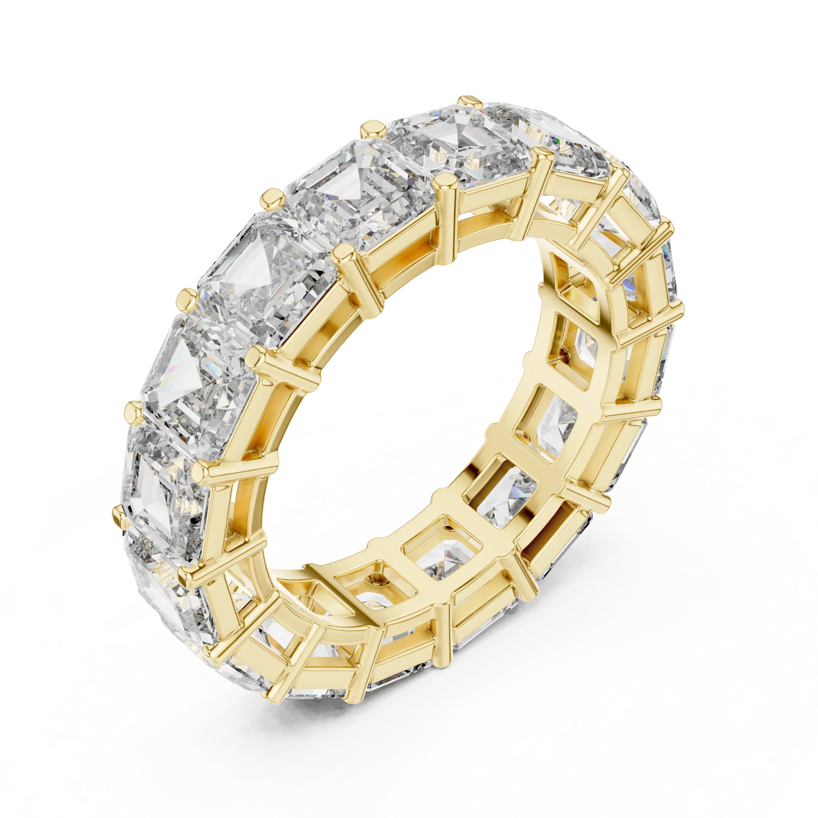 8.00 CTW Radiant Moissanite D Color Eternity Band