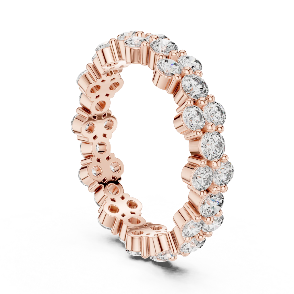 1.98 CTW Round Moissanite Floating Bubble VVS1 Eternity Band