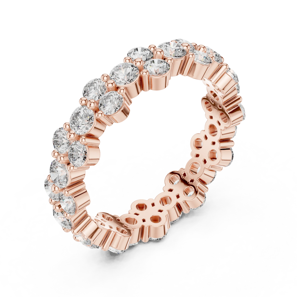 1.98 CTW Round Moissanite Floating Bubble VVS1 Eternity Band