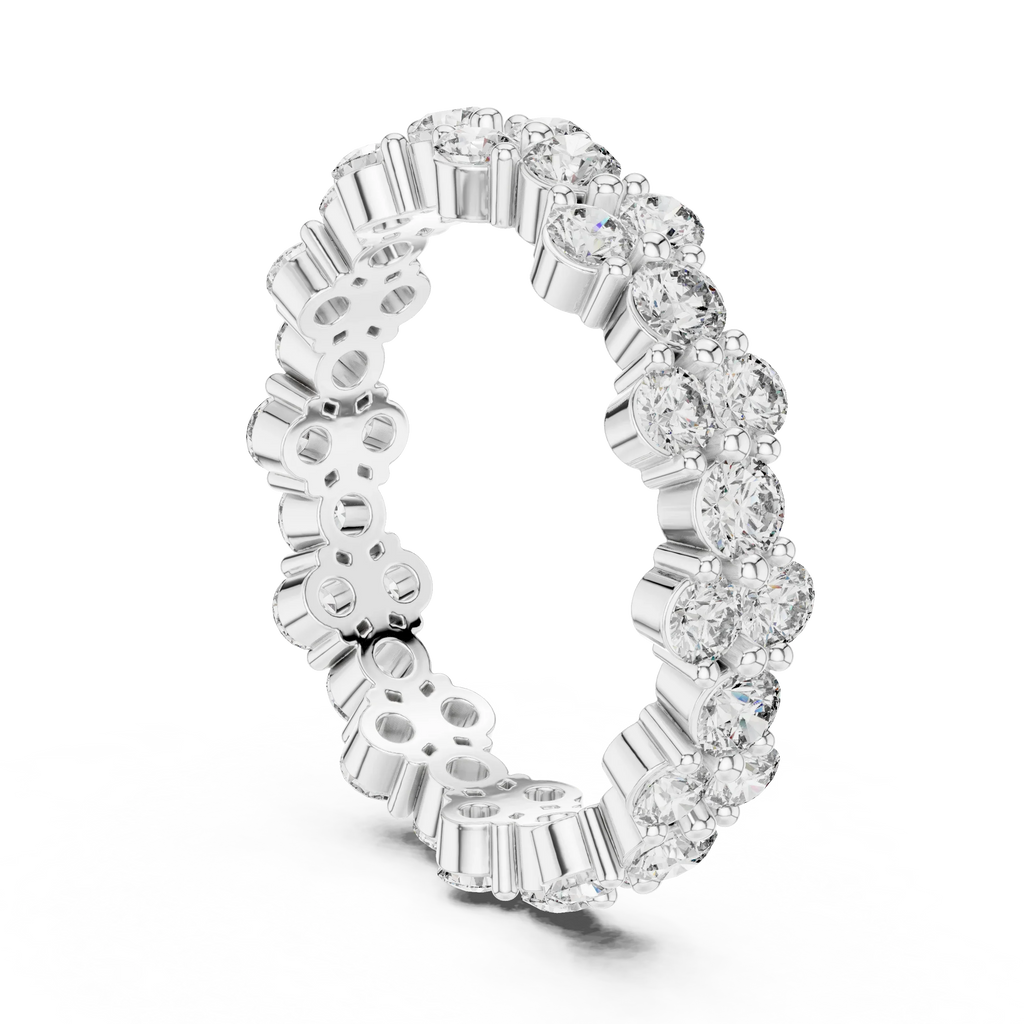 1.98 CTW Round Moissanite Floating Bubble VVS1 Eternity Band