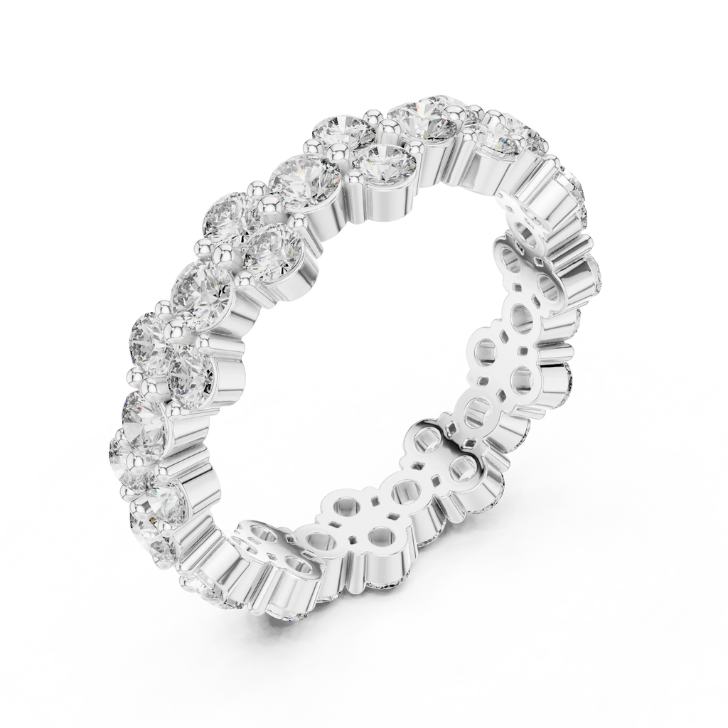 1.98 CTW Round Moissanite Floating Bubble VVS1 Eternity Band
