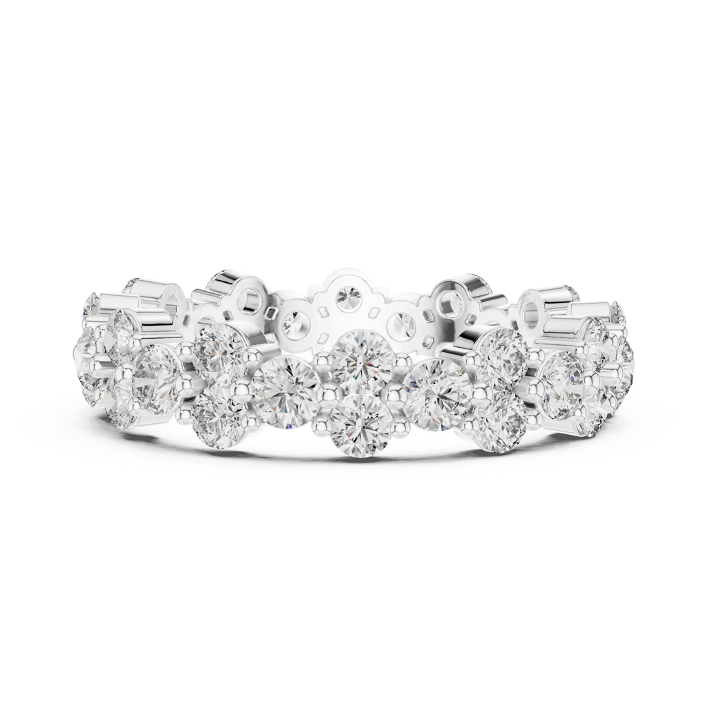 1.98 CTW Round Moissanite Floating Bubble VVS1 Eternity Band