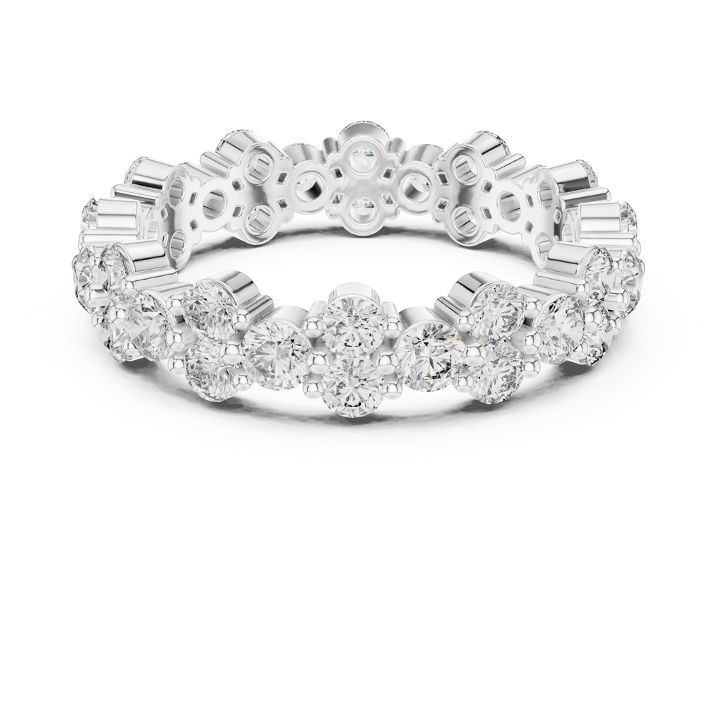 1.98 CTW Round Moissanite Floating Bubble VVS1 Eternity Band