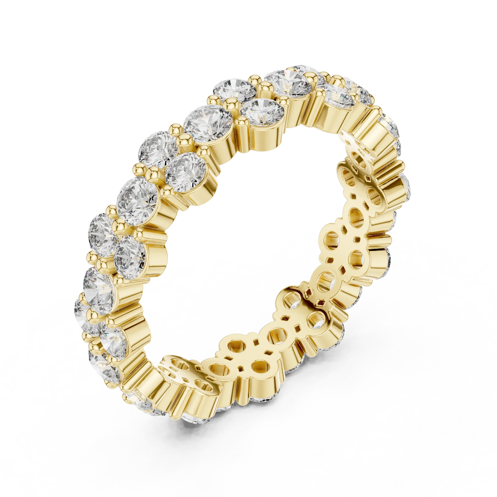 1.98 CTW Round Moissanite Floating Bubble VVS1 Eternity Band