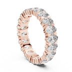 18K Gold Oval Lab Diamond Handcrafted Eternity Band 3.76 CTW