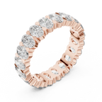 18K Gold Oval Lab Diamond Handcrafted Eternity Band 3.76 CTW