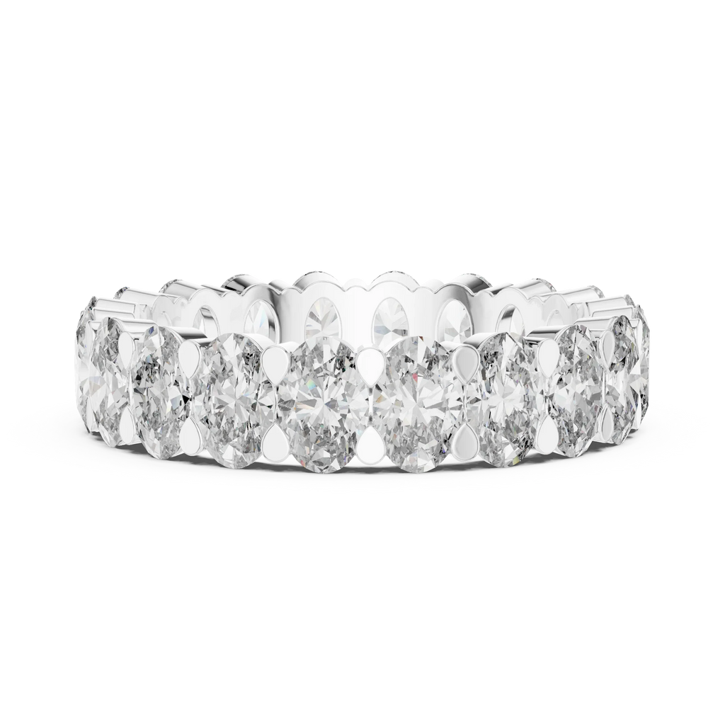 18K Gold Oval Lab Diamond Handcrafted Eternity Band 3.76 CTW