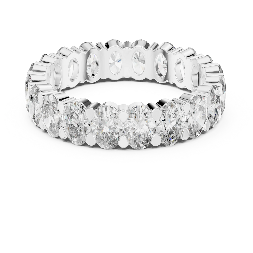 18K Gold Oval Lab Diamond Handcrafted Eternity Band 3.76 CTW