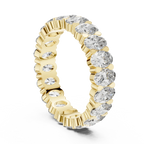 18K Gold Oval Lab Diamond Handcrafted Eternity Band 3.76 CTW